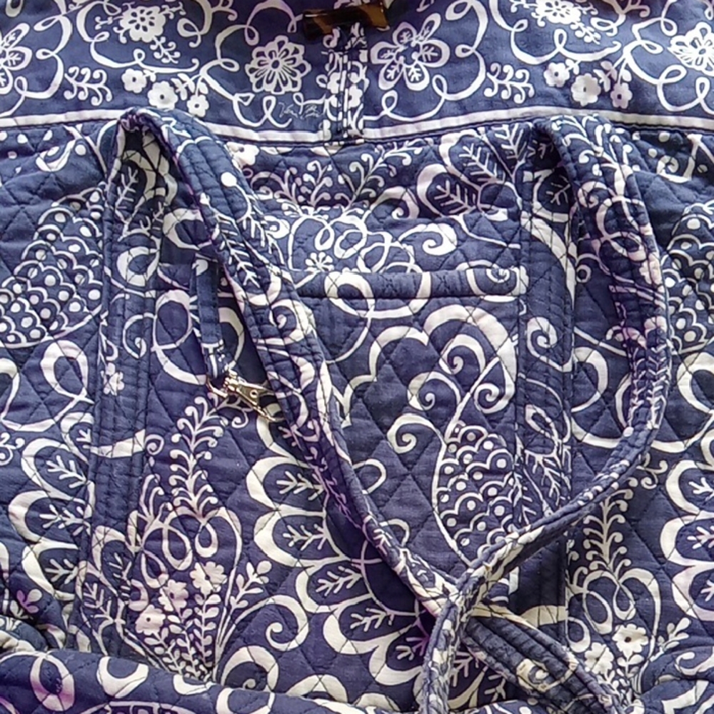 Vera Bradley Navy and White Floral Bag